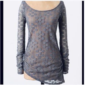 Anthropologie Meadow Rue Lace Long Sleeve Top S